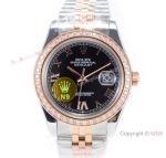 N9 Swiss Grade Rolex Datejust II 41 Two Tone Rose Gold Black Watch